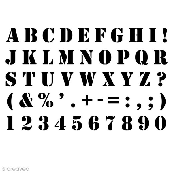 Pochoir multiusage - 10 x 15 cm - Alphabet Industriel Stencil - Photo n°1