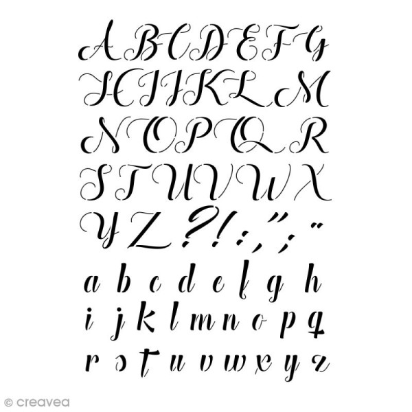 Pochoir multiusage - Alphabet Manuscrit - 29,7 x 21 cm (A4) - Photo n°1