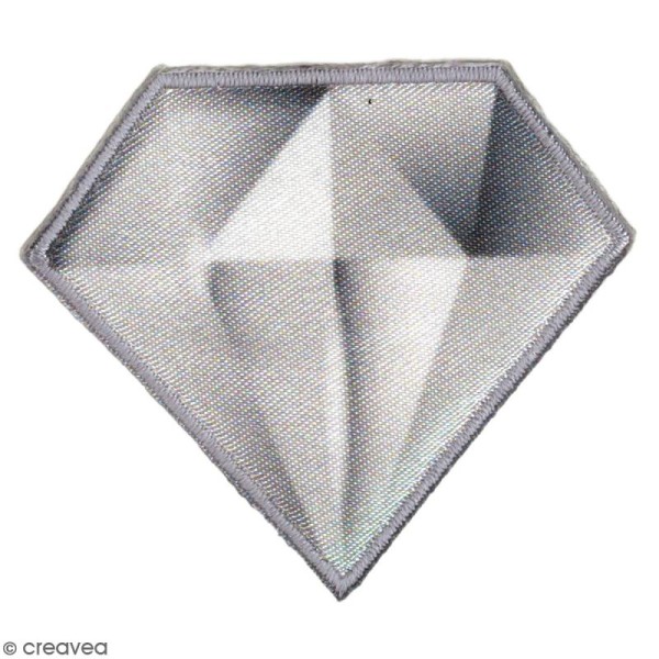 Sticker écusson 2 en 1 - Emoticône Diamant - 55 x 50 mm - Photo n°1