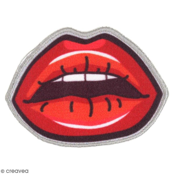 Sticker écusson 2 en 1 - Lèvres - 60 x 45 mm - Photo n°1