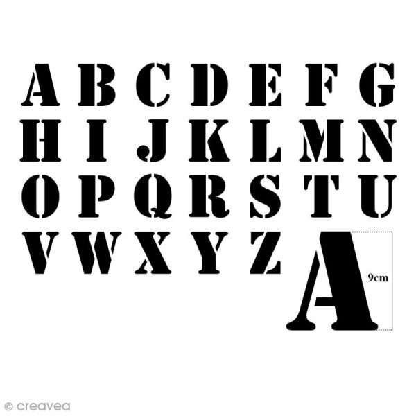 Pochoirs Home Deco - Alphabet - 9 cm - 26 pcs - Photo n°1