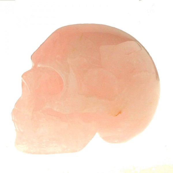 Statuette tête de mort crâne en quartz rose 4cm de haut - Photo n°1
