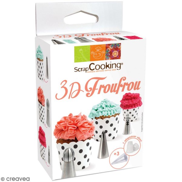 Kit de douilles 3D Froufrou en inox - 7 pcs - Photo n°1