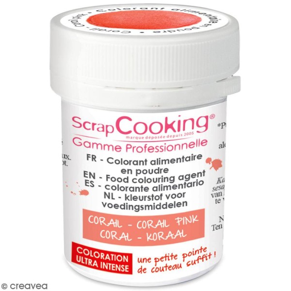 Colorant poudre alimentaire artificielle - Corail - 5 g - Photo n°1