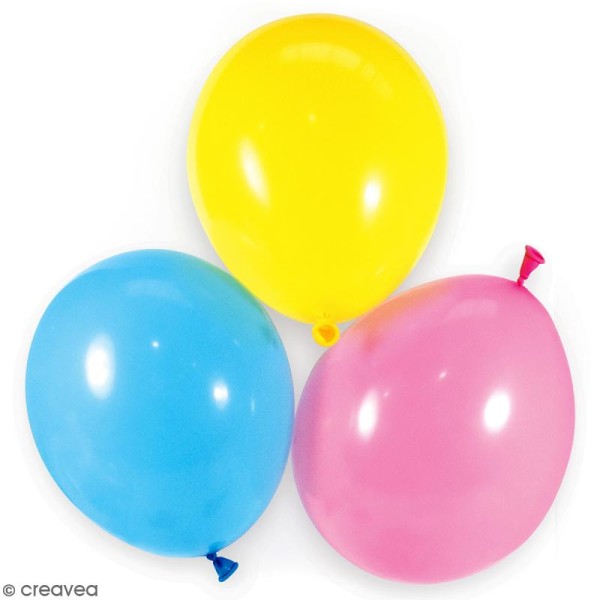 Ballons de baudruche assortis - 25 cm - 6 pcs - Photo n°2