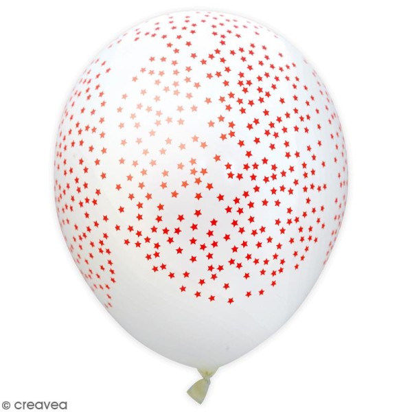 Ballons de baudruche Etoiles rouges - 25 cm - 6 pcs - Ballon baudruche -  Creavea