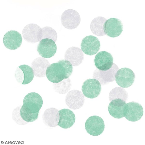 Confettis blancs et verts - 20 g - Photo n°2