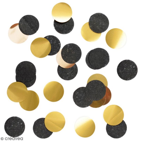 Confettis noirs et dorés - 20 g - Photo n°2
