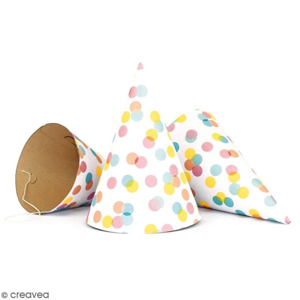 Chapeaux pointus Confettis en carton - 6 pcs - Photo n°2