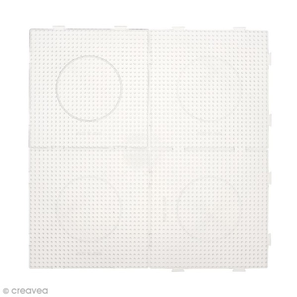 Plaques carrées emboîtables pour perles à repasser Midi - Transparentes - 4 pcs - Photo n°2