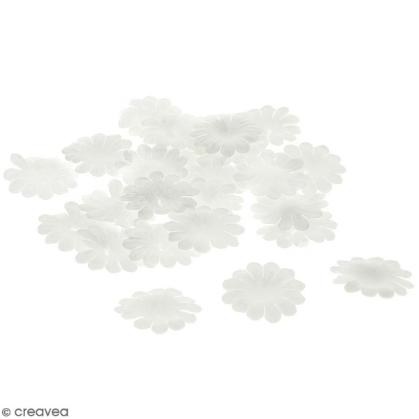 Fleurs en papier - Marguerites Blanches - 2,5 cm - 50 pcs - Photo n°1