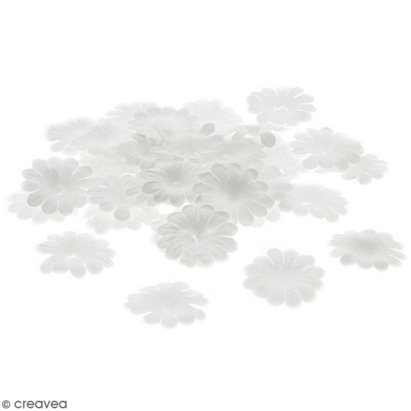 Fleurs en papier - Marguerites Blanches - 2,5 cm - 100 pcs - Photo n°1