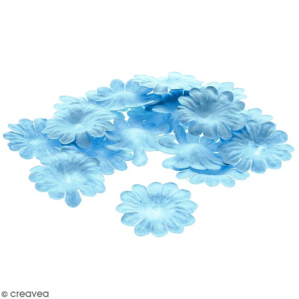 Fleurs en papier - Marguerites Bleues - 2,5 cm - 25 pcs - Photo n°1