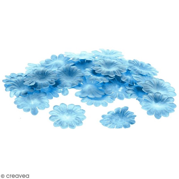 Fleurs en papier - Marguerites Bleues - 2,5 cm - 50 pcs - Photo n°1