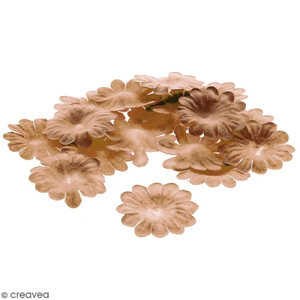 Fleurs en papier - Marguerites Marron - 2,5 cm - 25 pcs - Photo n°1