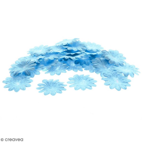 Fleurs en papier - Marguerites Bleues - 5 cm - 50 pcs - Photo n°1