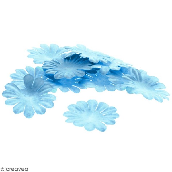 Fleurs en papier - Marguerites Bleues - 4 cm - 25 pcs - Photo n°1