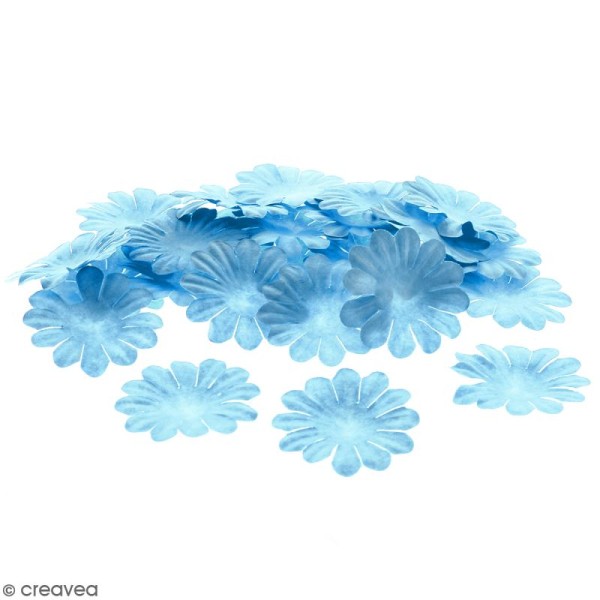 Fleurs en papier - Marguerites Bleues - 4 cm - 50 pcs - Photo n°1