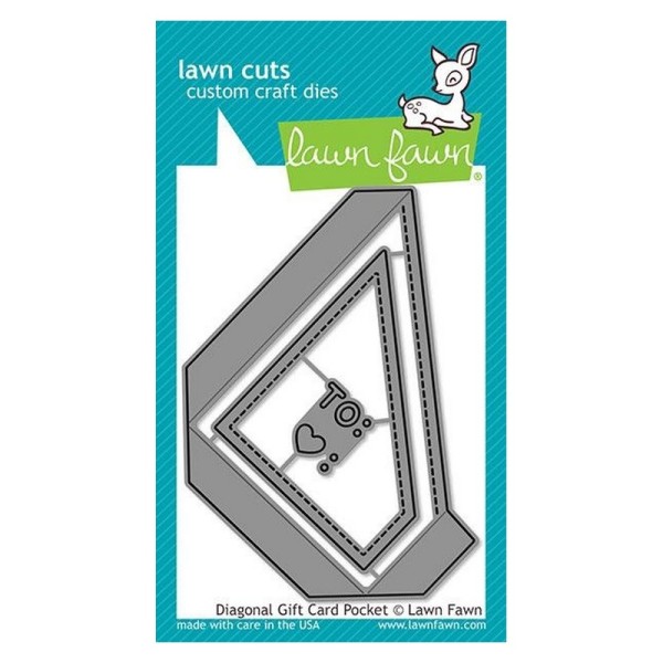 Matrice de découpe Lawn Fawn - Diagonal Gift Card Pocket - 3 pcs - Photo n°1