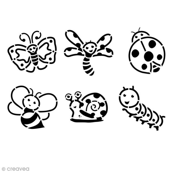 Pochoir enfant Insectes - Set de 6 - Photo n°1