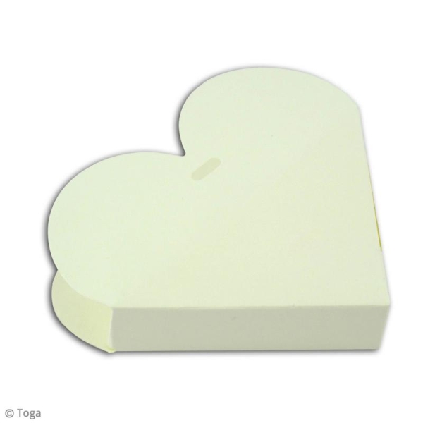 Boîtes à monter - Coeur - Blanc ivoire - 8,5 x 8,5 cm - 6 pcs - Photo n°2