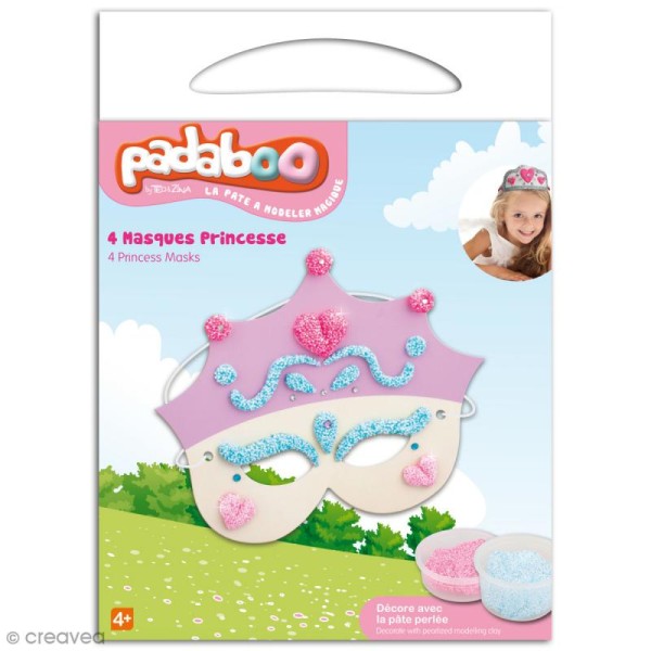 Kit de pâte à modeler Padaboo - 4 masques princesse - Photo n°1