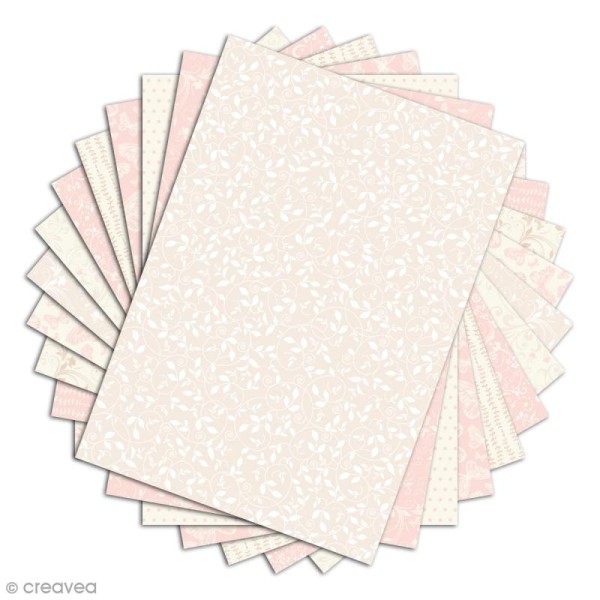 Papier scrapbooking Toga - Color Factory - Romantique - 48 feuilles en A4 - Photo n°2