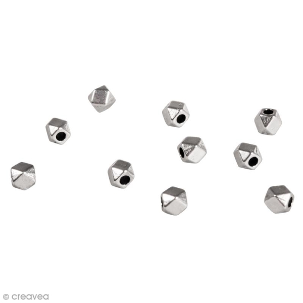 Pendentif breloque en métal - Polygones Argenté  - 3 mm - 10 pcs - Photo n°1