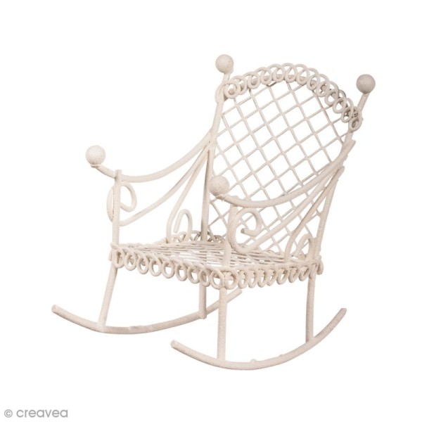 Décoration de jardin miniature - Chaise à bascule en fer blanc - 5 x 8 x 7,5 cm - Photo n°1