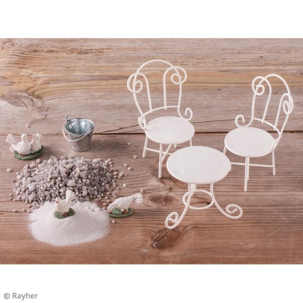 Décorations de jardin miniatures - Table et chaises en métal - Photo n°2