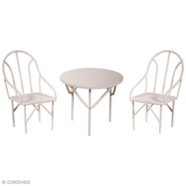 Décorations de jardin miniatures - Table et chaises en métal - Photo n°1