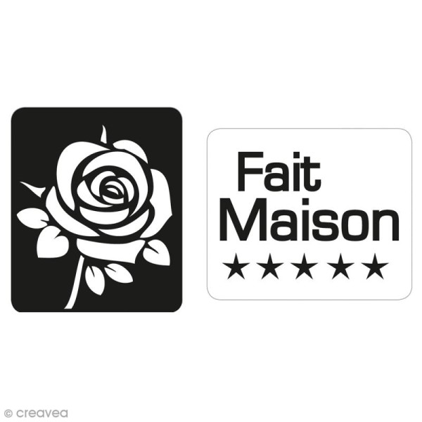 Labels Fait maison et rose - Tampons pour savon 25 x 30 mm - 2 pcs - Photo n°1