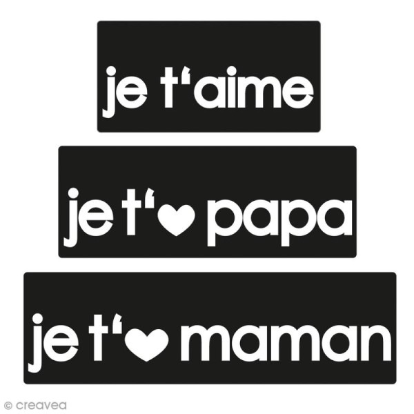 Labels Je t'aime Papa Maman - Tampons pour savon De 3 à 5 cm - 3 pcs - Photo n°1