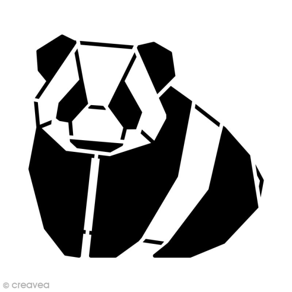 Pochoir multiusage 15 x 15 cm - Panda géométrique - Photo n°1