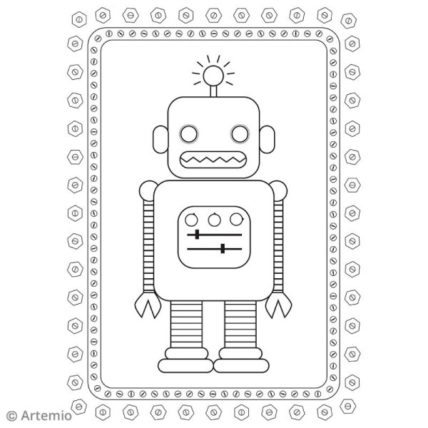 Kit coloriage Robots - Papiers 50 x 70 cm et crayons - Photo n°2