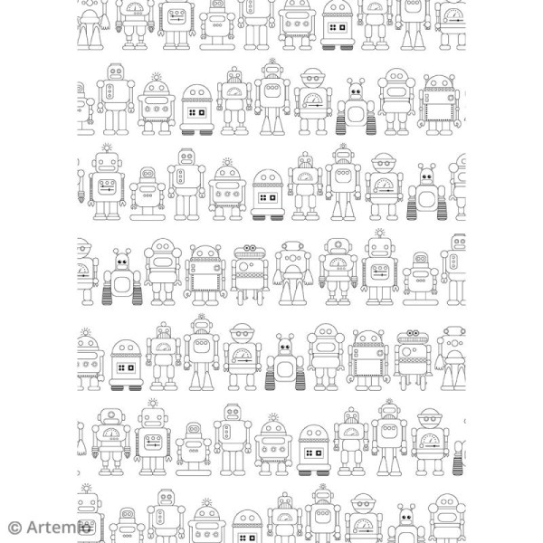Kit coloriage Robots - Papiers 50 x 70 cm et crayons - Photo n°4