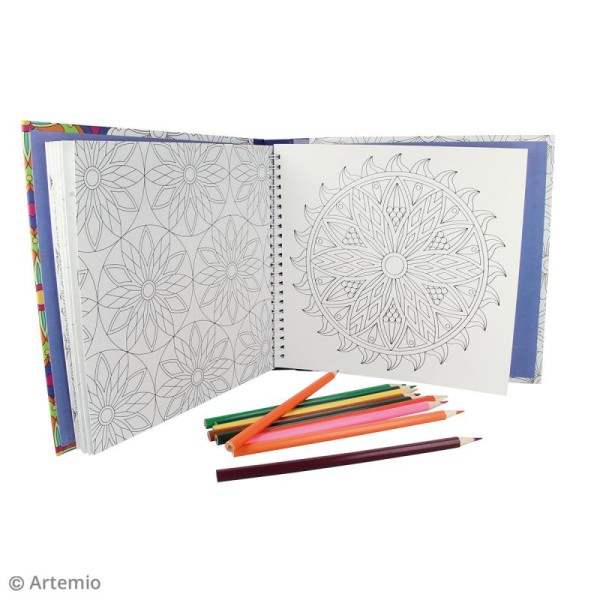 Kit coloriage Mandala - Album smashbook et crayons - Photo n°3