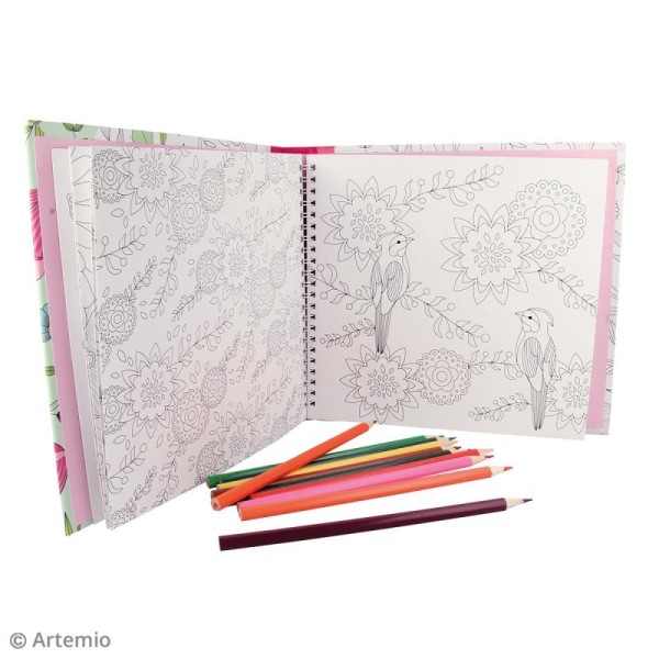Kit coloriage Nature - Album smashbook et crayons - Photo n°3