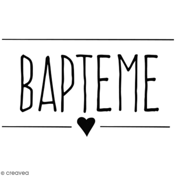 Tampon bois Bapteme - 4 x 3 cm - Photo n°1