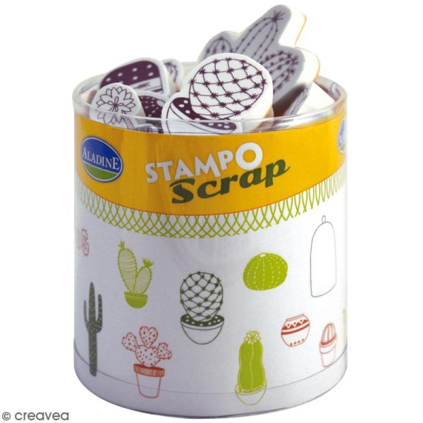 Kit de tampons Stampo Scrap - Cactus - 24 pcs - Photo n°1