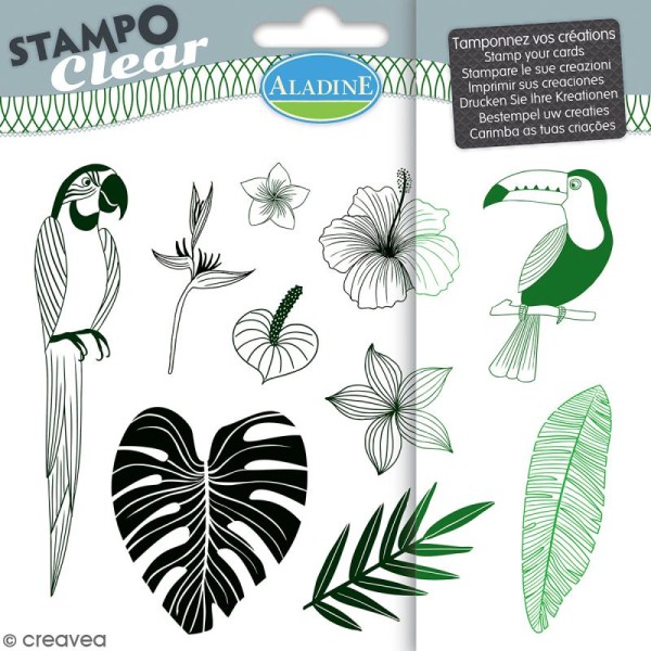 Tampon clear Aladine - Jungle - Planche 15 x 12,5 cm - 10 Stampo'clear - Photo n°1