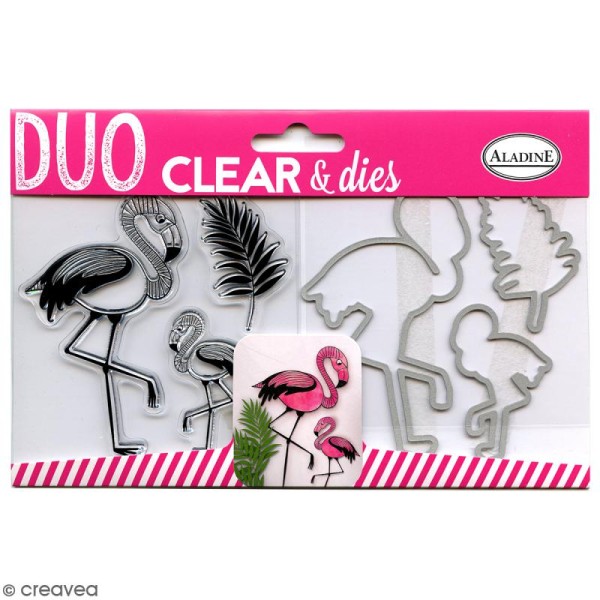 Pack Duo Clear & Dies - Flamant rose - 6 pcs - Photo n°1
