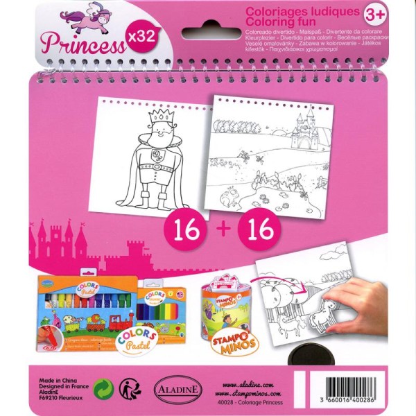 Carnet de coloriage Princess - 17 x 18 cm - 32 pages - Photo n°2