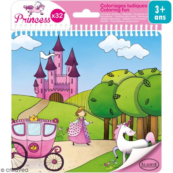 Carnet de coloriage Princess - 17 x 18 cm - 32 pages - Photo n°1