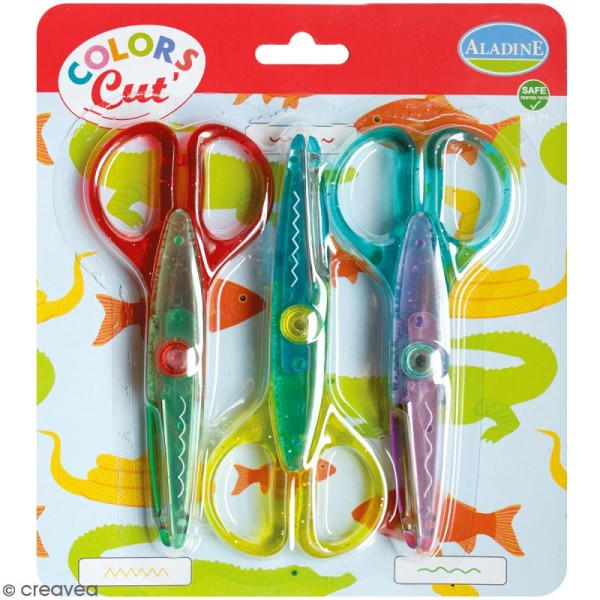 Ciseaux cranteurs pour enfants Colors Cut - 3 paires - Photo n°1
