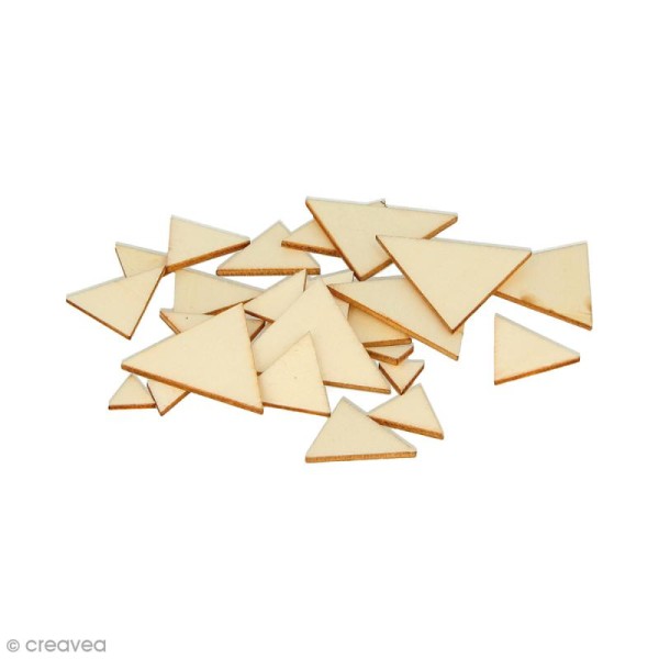 Formes plates triangles en bois à décorer - 0,9 à 3 cm - 129 pcs - Photo n°1