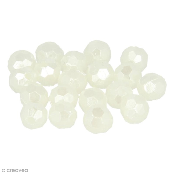 Perles blanc ivoire - Diamant - 7 mm - 180 pcs environ - Photo n°1