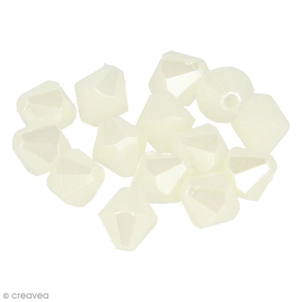 Perles blanc ivoire - Losange - 9 mm - 110 pcs environ - Photo n°1