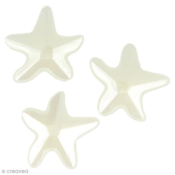Perles blanc ivoire - Étoiles de mer - 17 mm - 45 pcs environ - Photo n°1