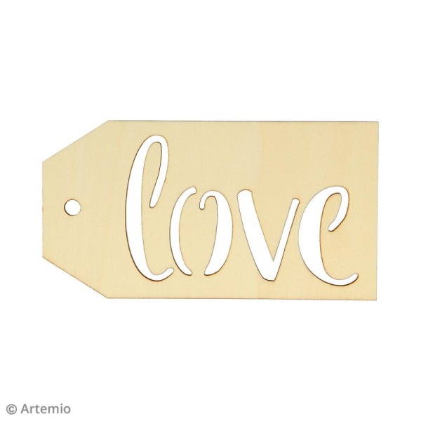 Grandes étiquettes en bois à décorer - Love - 15 x 8 cm - 3 pcs - Photo n°3